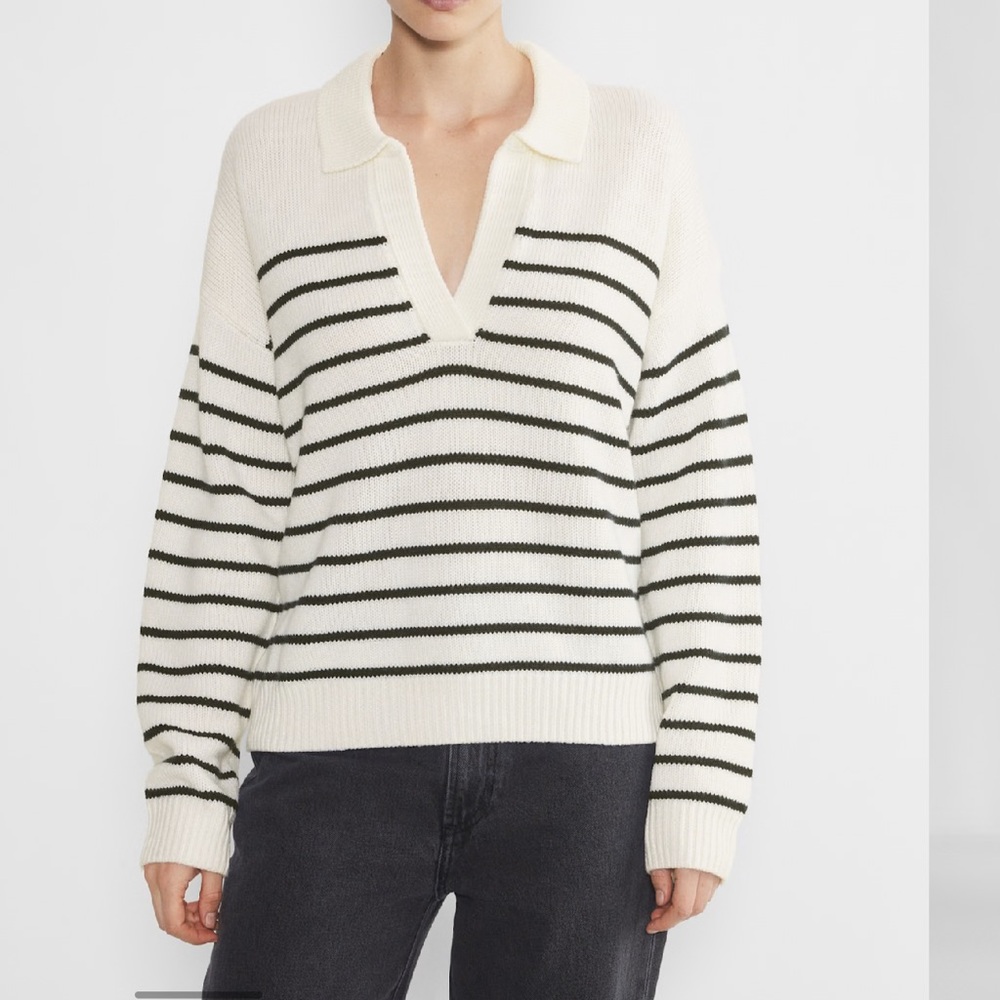Wilfred Clara Merino Wool Sweater- Cream and Navy